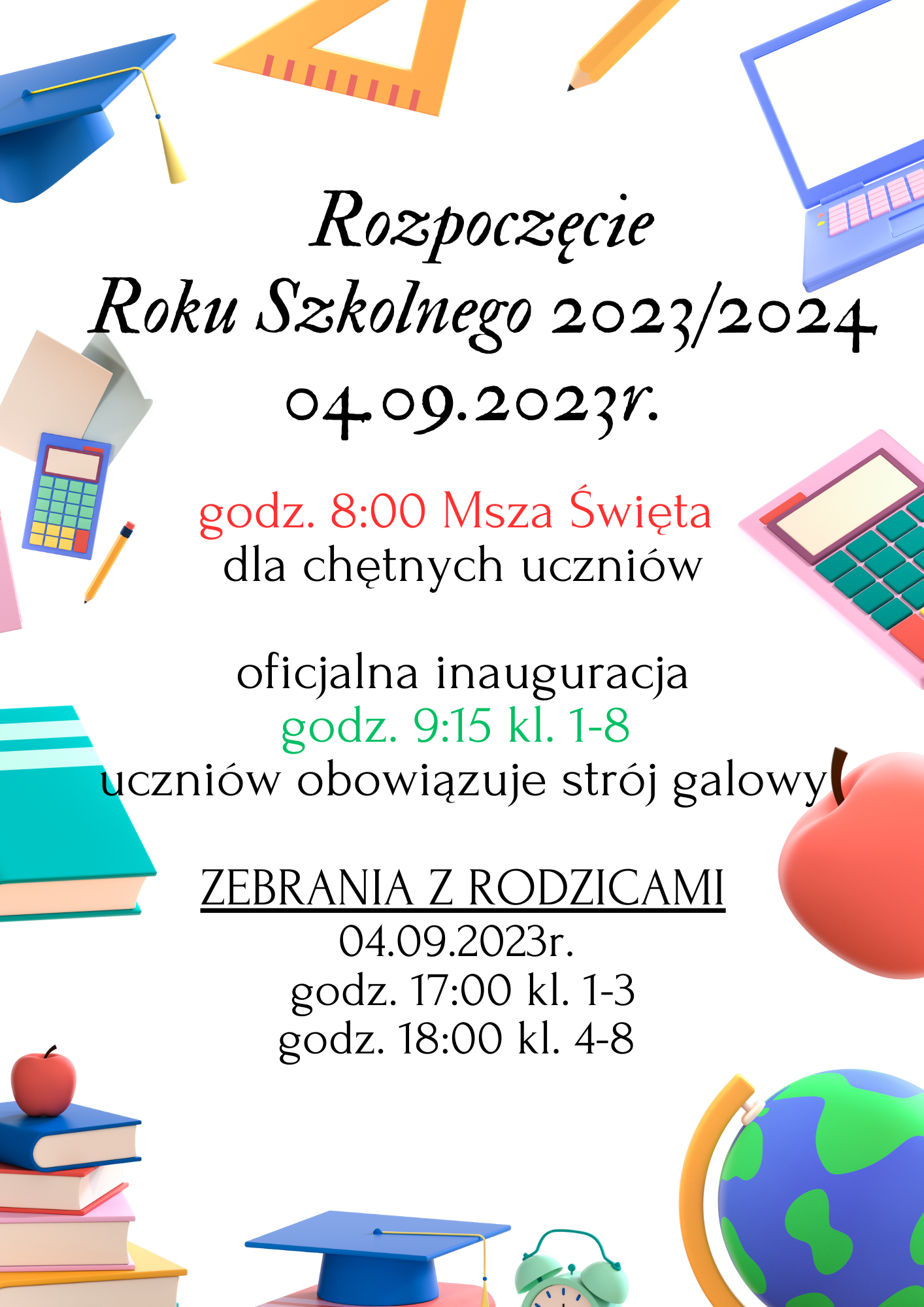 ROZPOCZĘCIE ROKU SZKOLNEGO 2023/2024 - Zespół Szkolno-Przedszkolny W ...