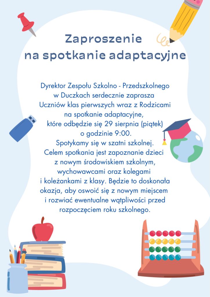 Zdjęcie: Zaproszenie na spotkanie adaptacyjne